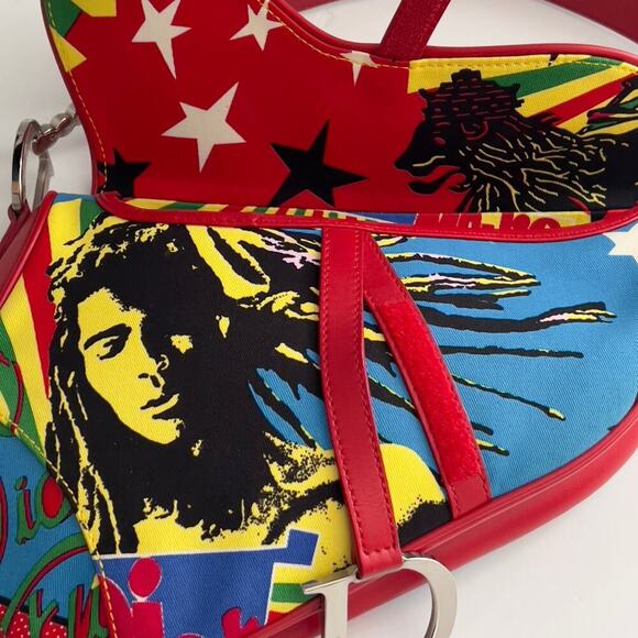 Vintage Christian Dior Red Dior Mania Saddle Bag - Picture 5 of 10